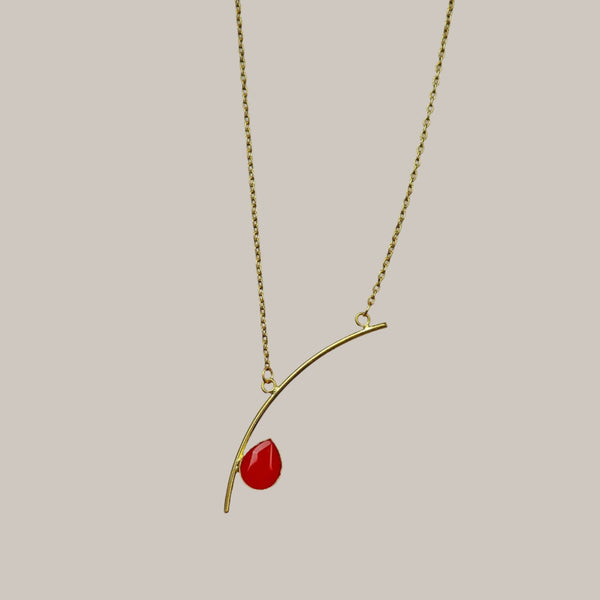 Red Stone Classic Pendent - The Earth Store - Fashion Accessories